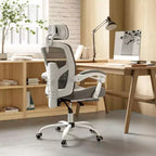 Chaise de bureau à dossier haut en maille Okak moderne avec repose-pieds rétractable, chaise de bureau pivotante réglable pour le bureau, l'étude