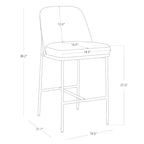 Tabouret de bar moderne Spruce&Spring de 68,5 cm de hauteur de comptoir avec structure dorée - Lot de 2