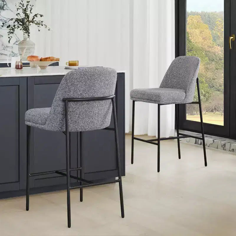 Tabouret de bar moderne Spruce&Spring de 68,5 cm de hauteur de comptoir avec structure dorée - Lot de 2