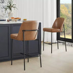 Tabouret de bar moderne Spruce&Spring de 68,5 cm de hauteur de comptoir avec structure dorée - Lot de 2