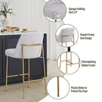 Tabouret de bar moderne Spruce&Spring de 68,5 cm de hauteur de comptoir avec structure dorée - Lot de 2
