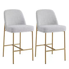 Tabouret de bar moderne Spruce&Spring de 68,5 cm de hauteur de comptoir avec structure dorée - Lot de 2