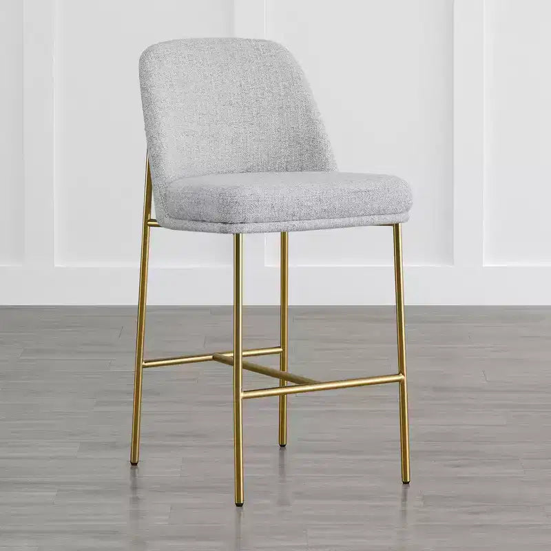 Tabouret de bar moderne Spruce&Spring de 68,5 cm de hauteur de comptoir avec structure dorée - Lot de 2