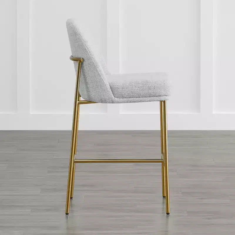 Tabouret de bar moderne Spruce&Spring de 68,5 cm de hauteur de comptoir avec structure dorée - Lot de 2