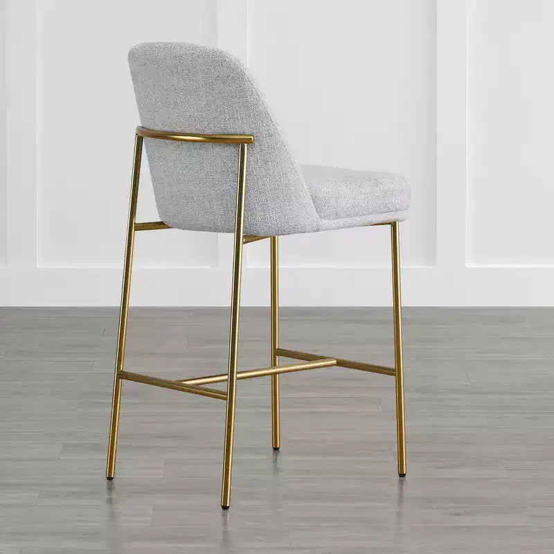 Tabouret de bar moderne Spruce&Spring de 68,5 cm de hauteur de comptoir avec structure dorée - Lot de 2