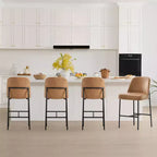Tabouret de bar moderne Spruce&Spring de 68,5 cm de hauteur de comptoir avec structure dorée - Lot de 2