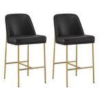 Tabouret de bar moderne Spruce&Spring de 68,5 cm de hauteur de comptoir avec structure dorée - Lot de 2
