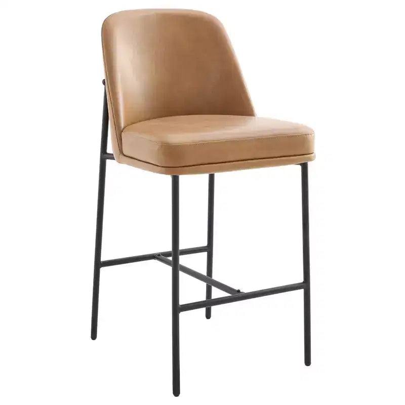 Tabouret de bar moderne Spruce&Spring de 68,5 cm de hauteur de comptoir avec structure dorée - Lot de 2