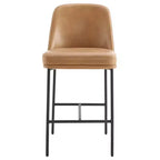 Tabouret de bar moderne Spruce&Spring de 68,5 cm de hauteur de comptoir avec structure dorée - Lot de 2