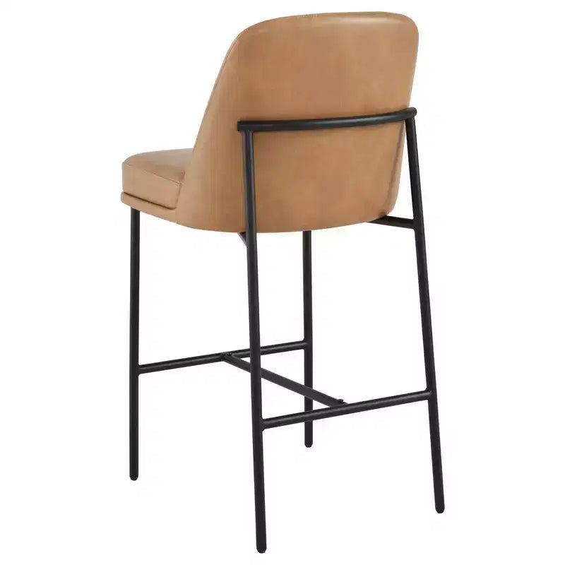 Tabouret de bar moderne Spruce&Spring de 68,5 cm de hauteur de comptoir avec structure dorée - Lot de 2