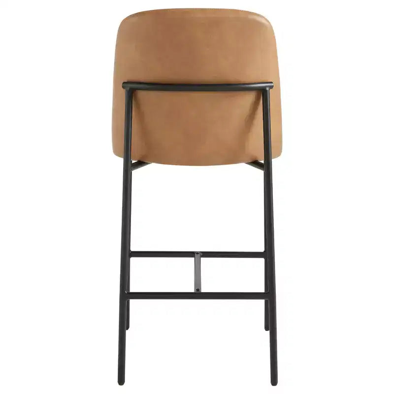 Tabouret de bar moderne Spruce&Spring de 68,5 cm de hauteur de comptoir avec structure dorée - Lot de 2