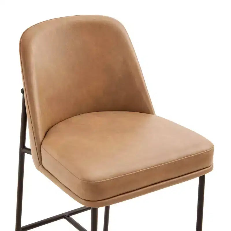 Tabouret de bar moderne Spruce&Spring de 68,5 cm de hauteur de comptoir avec structure dorée - Lot de 2