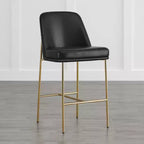 Tabouret de bar moderne Spruce&Spring de 68,5 cm de hauteur de comptoir avec structure dorée - Lot de 2
