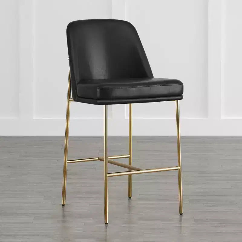 Tabouret de bar moderne Spruce&Spring de 68,5 cm de hauteur de comptoir avec structure dorée - Lot de 2