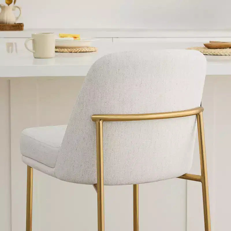 Tabouret de bar moderne Spruce&Spring de 68,5 cm de hauteur de comptoir avec structure dorée - Lot de 2
