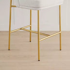 Tabouret de bar moderne Spruce&Spring de 68,5 cm de hauteur de comptoir avec structure dorée - Lot de 2