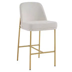 Tabouret de bar moderne Spruce&Spring de 68,5 cm de hauteur de comptoir avec structure dorée - Lot de 2