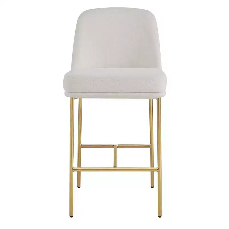 Tabouret de bar moderne Spruce&Spring de 68,5 cm de hauteur de comptoir avec structure dorée - Lot de 2