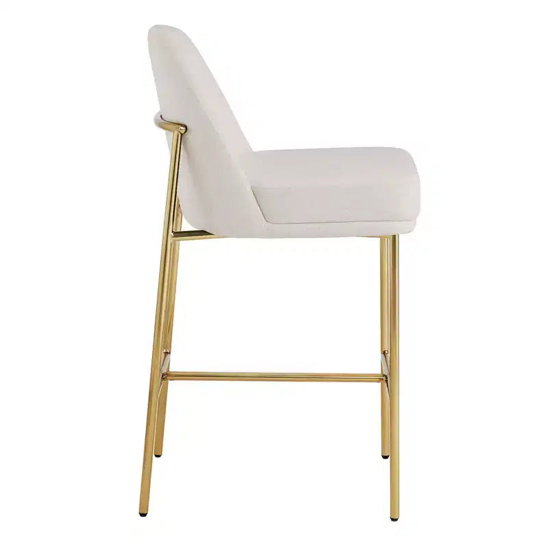 Tabouret de bar moderne Spruce&Spring de 68,5 cm de hauteur de comptoir avec structure dorée - Lot de 2