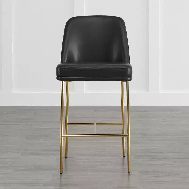 Tabouret de bar moderne Spruce&Spring de 68,5 cm de hauteur de comptoir avec structure dorée - Lot de 2