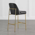 Tabouret de bar moderne Spruce&Spring de 68,5 cm de hauteur de comptoir avec structure dorée - Lot de 2