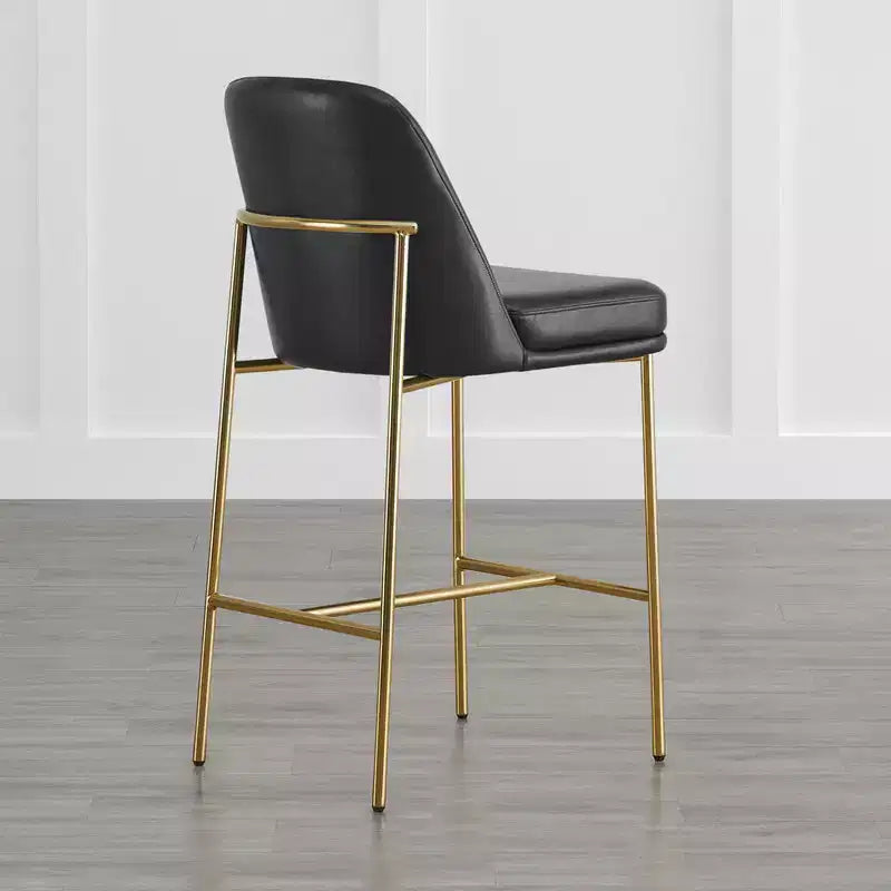 Tabouret de bar moderne Spruce&Spring de 68,5 cm de hauteur de comptoir avec structure dorée - Lot de 2
