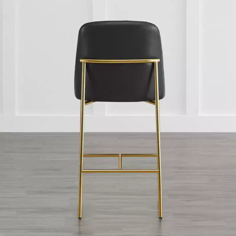 Tabouret de bar moderne Spruce&Spring de 68,5 cm de hauteur de comptoir avec structure dorée - Lot de 2