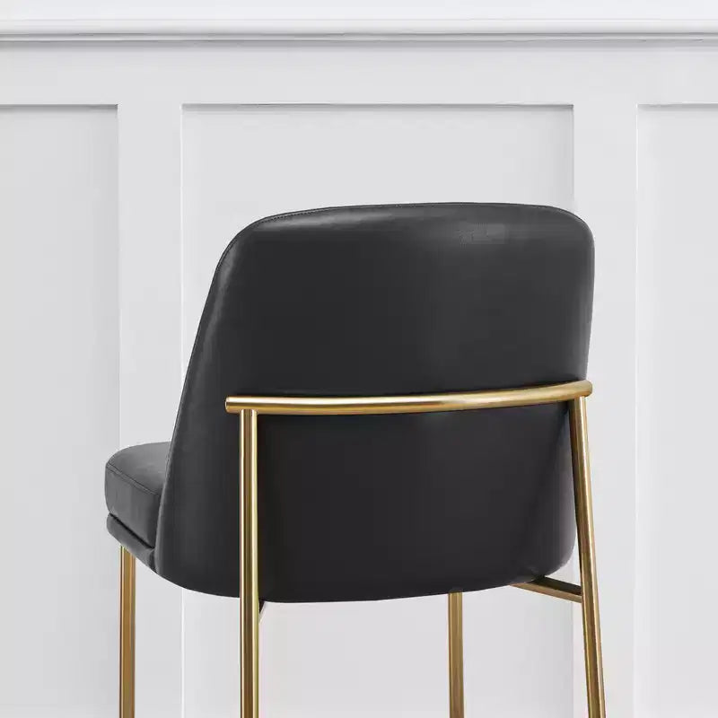 Tabouret de bar moderne Spruce&Spring de 68,5 cm de hauteur de comptoir avec structure dorée - Lot de 2