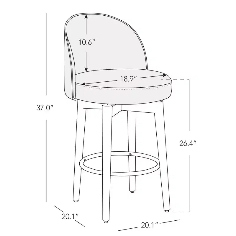Spruce&Spring Lot de 2 tabourets de bar pivotants de 66 cm (hauteur comptoir)
