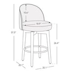 Spruce&Spring Lot de 2 tabourets de bar pivotants de 66 cm (hauteur comptoir)