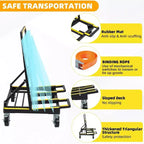 Chariot de manutention pliable Acekool avec capacité de 1 000 kg, plateau réglable et roulettes pivotantes à 360° avec frein pour un transport fluide des marchandises