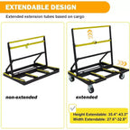 Chariot de manutention pliable Acekool avec capacité de 1 000 kg, plateau réglable et roulettes pivotantes à 360° avec frein pour un transport fluide des marchandises