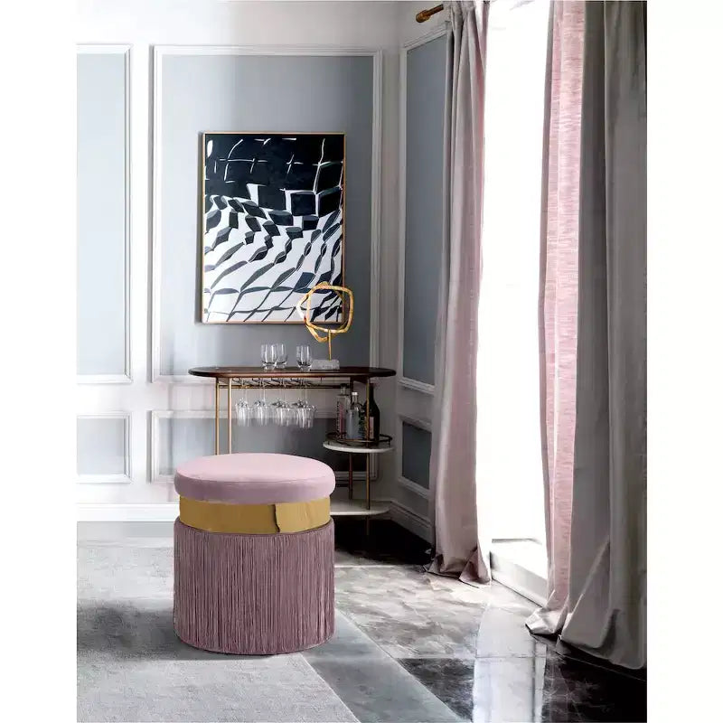 Meridian Furniture, Pouf/Tabouret en velours Yasmine