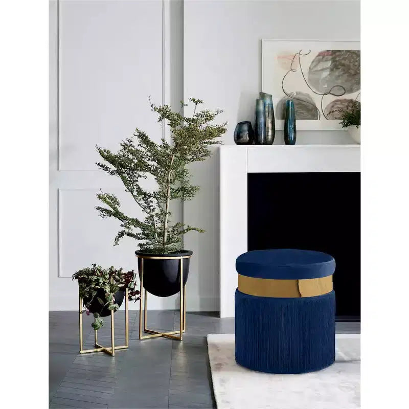 Meridian Furniture, Pouf/Tabouret en velours Yasmine