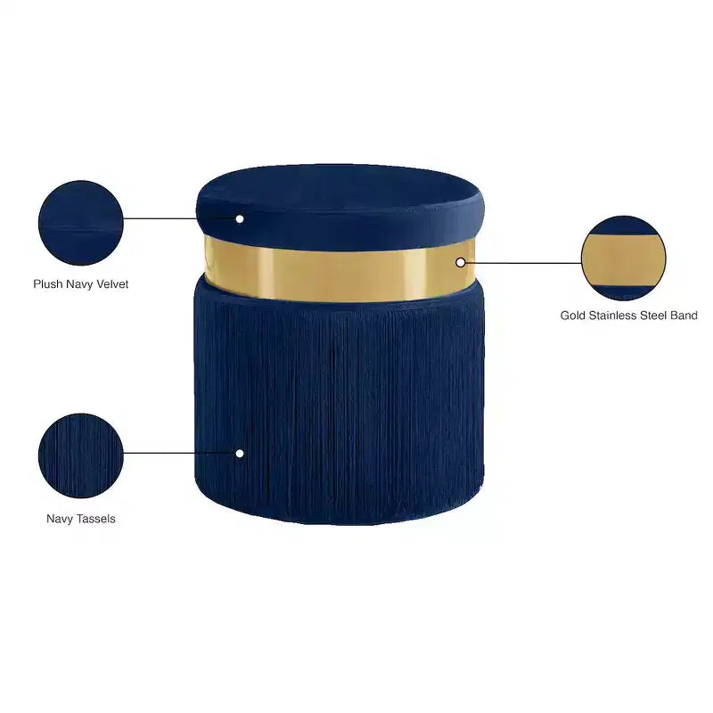 Meridian Furniture, Pouf/Tabouret en velours Yasmine