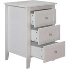 Nightstand Side Table with 2 Storage Drawers, Easy to Assemble, Mid-Century Vintage Bedside Table for Bedroom, Living Room, Salon, Office, White
