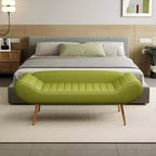 Banc-tabouret de canapé de 57 pouces avec accoudoir, dossier, pieds en métal, capacité de charge de 180 kg, tissu PVC, canapé incurvé pour chambre à coucher, bout de lit, vert