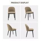 Chaise de salle à manger moderne - Dossier incurvé rembourré et pieds en bois d'hévéa, chaises d'appoint de cuisine modernes en tissu rembourré, chaise de salle à manger sans accoudoirs