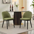Chaise de salle à manger moderne - Dossier incurvé rembourré et pieds en bois d'hévéa, chaises d'appoint de cuisine modernes en tissu rembourré, chaise de salle à manger sans accoudoirs