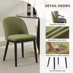 Chaise de salle à manger moderne - Dossier incurvé rembourré et pieds en bois d'hévéa, chaises d'appoint de cuisine modernes en tissu rembourré, chaise de salle à manger sans accoudoirs