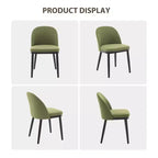 Chaise de salle à manger moderne - Dossier incurvé rembourré et pieds en bois d'hévéa, chaises d'appoint de cuisine modernes en tissu rembourré, chaise de salle à manger sans accoudoirs