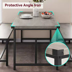 Ensemble de table à manger pour 4 personnes, table de cuisine avec bancs, ensemble de table à manger rectangulaire avec 2 bancs en métal et bois, pour petits espaces, appartements, studios