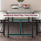 Ensemble de table à manger pour 4 personnes, table de cuisine avec bancs, ensemble de table à manger rectangulaire avec 2 bancs en métal et bois, pour petits espaces, appartements, studios