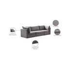 Meridian Furniture, Canapé modulable en velours Jacob