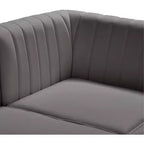 Meridian Furniture, Canapé modulable en velours Alina