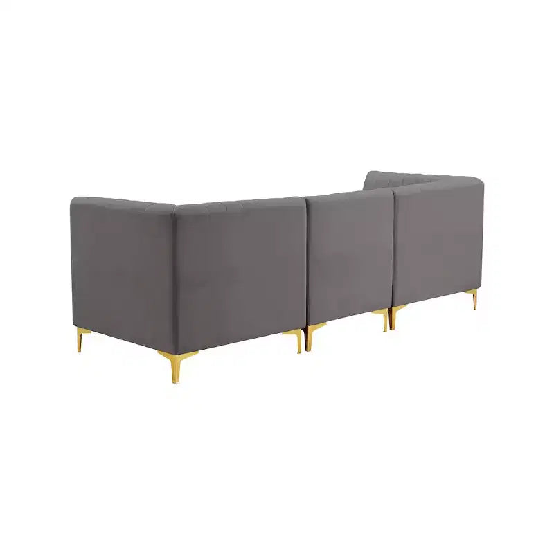 Meridian Furniture, Canapé modulable en velours Alina
