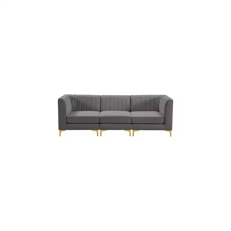 Meridian Furniture, Canapé modulable en velours Alina
