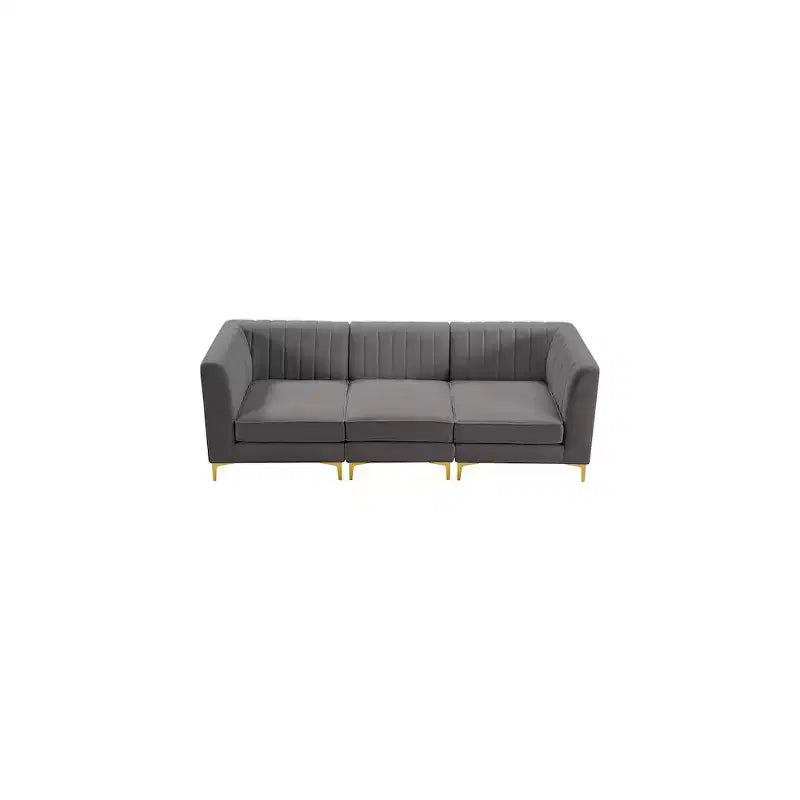 Meridian Furniture, Canapé modulable en velours Alina
