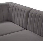 Meridian Furniture, Canapé modulable en velours Alina