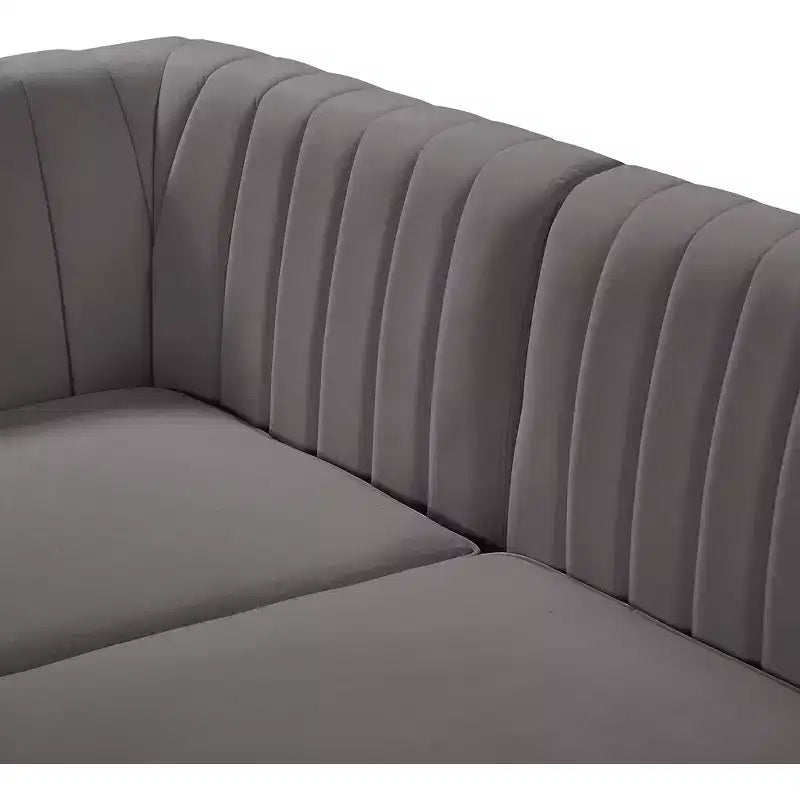 Meridian Furniture, Canapé modulable en velours Alina